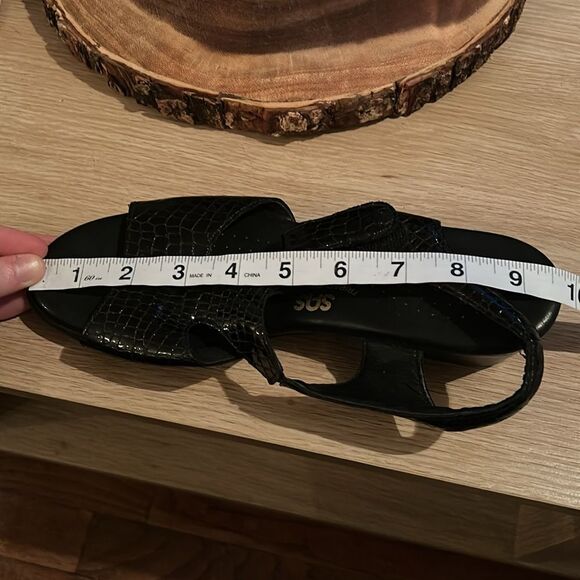 SAS Tripad Comfort USA Women’s Size L6 Glossy Black Leather Ankle Strap Sandals - Picture 11 of 15